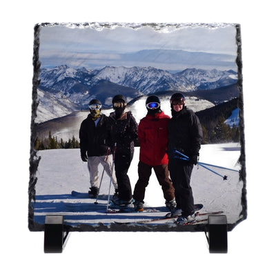 Personalised Photo Slate — Square Stone Frame (15×15cm)