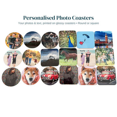 Personalised Photo Coaster — Square or Round (9cm)