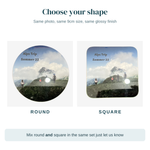 Personalised Photo Coaster — Square or Round (9cm)