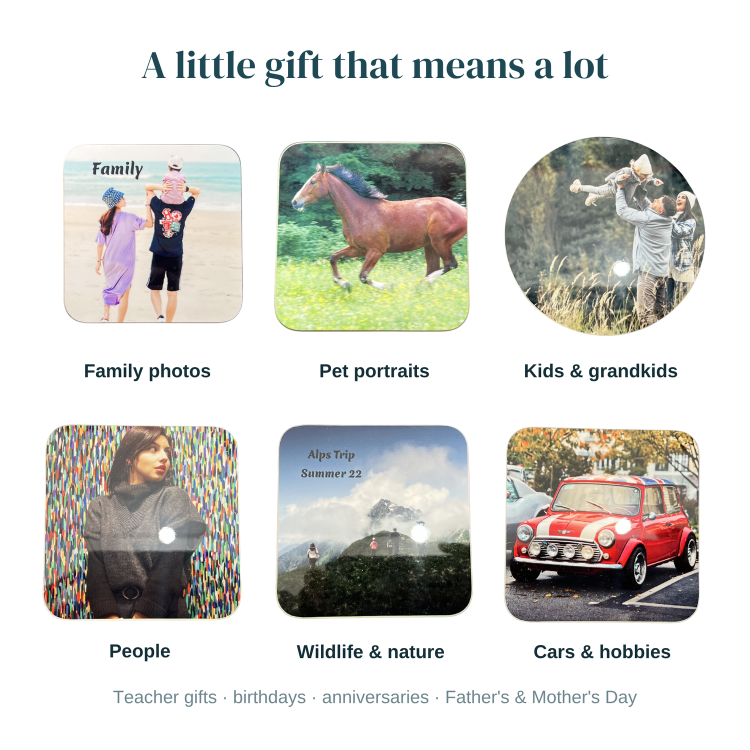 Personalised Photo Coaster — Square or Round (9cm)