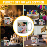 Personalised photo mug white ceramic 11oz — side angle