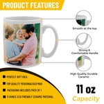 Personalised photo mug white ceramic 11oz — detail view 1