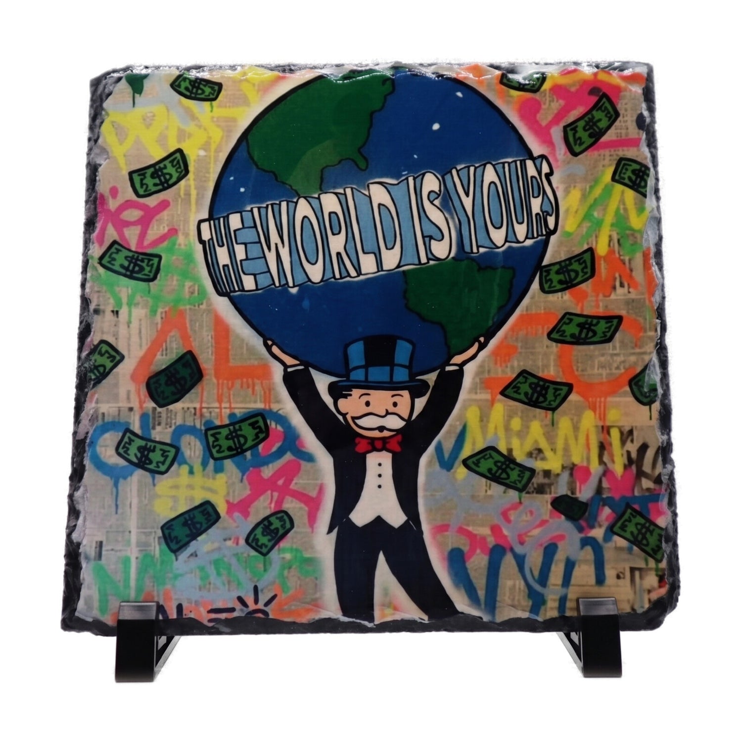 Personalised Photo Rock Slate — Large Square (20×20cm)
