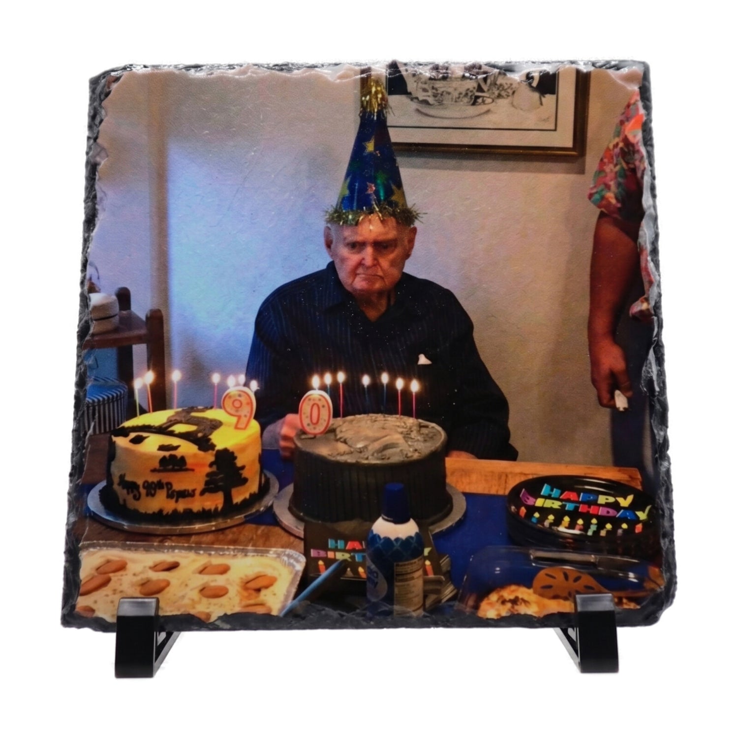 Personalised Photo Rock Slate — Large Square (20×20cm)