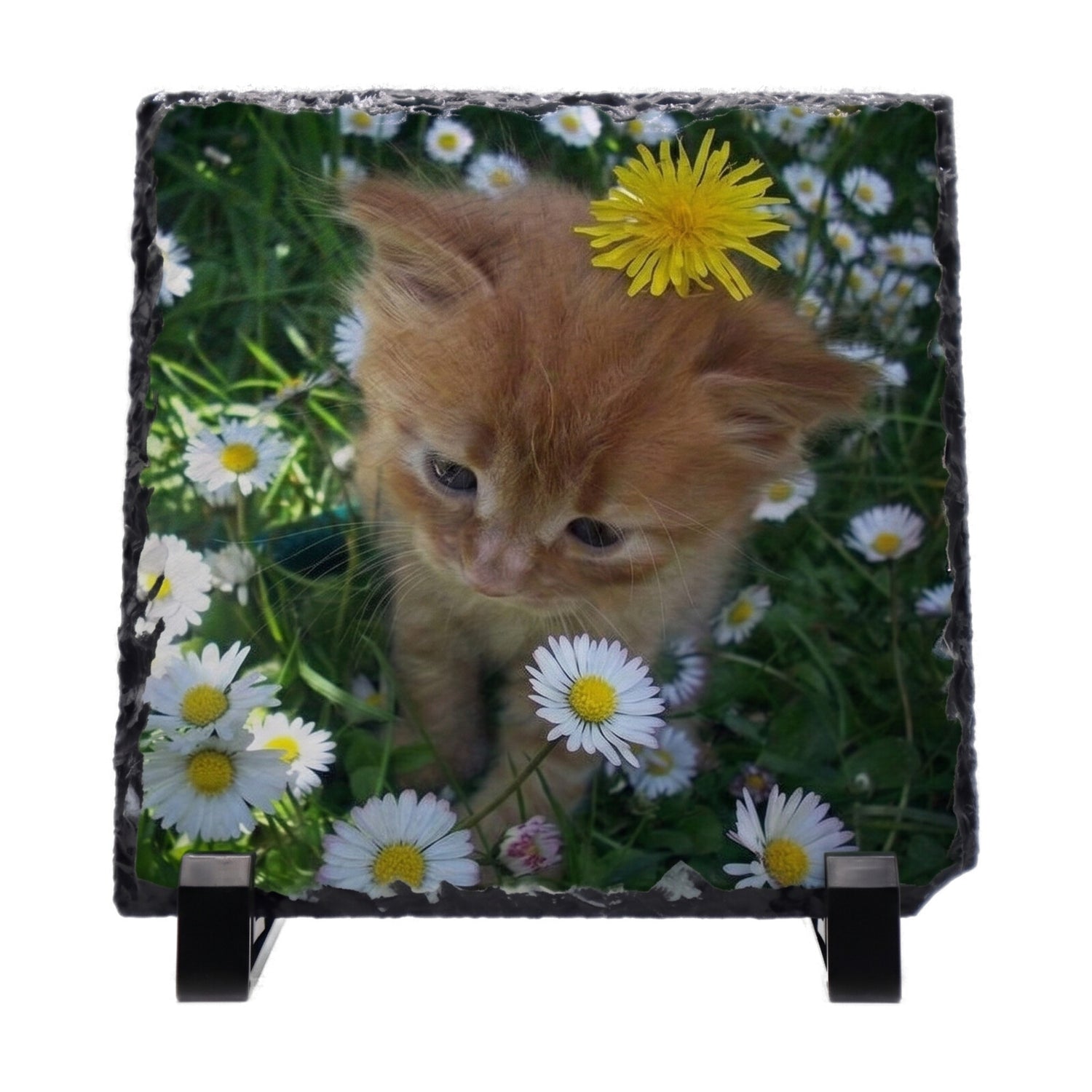 Personalised Photo Slate — Square Stone Frame (15×15cm)