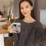 Personalised photo mug white ceramic 11oz — lifestyle shot