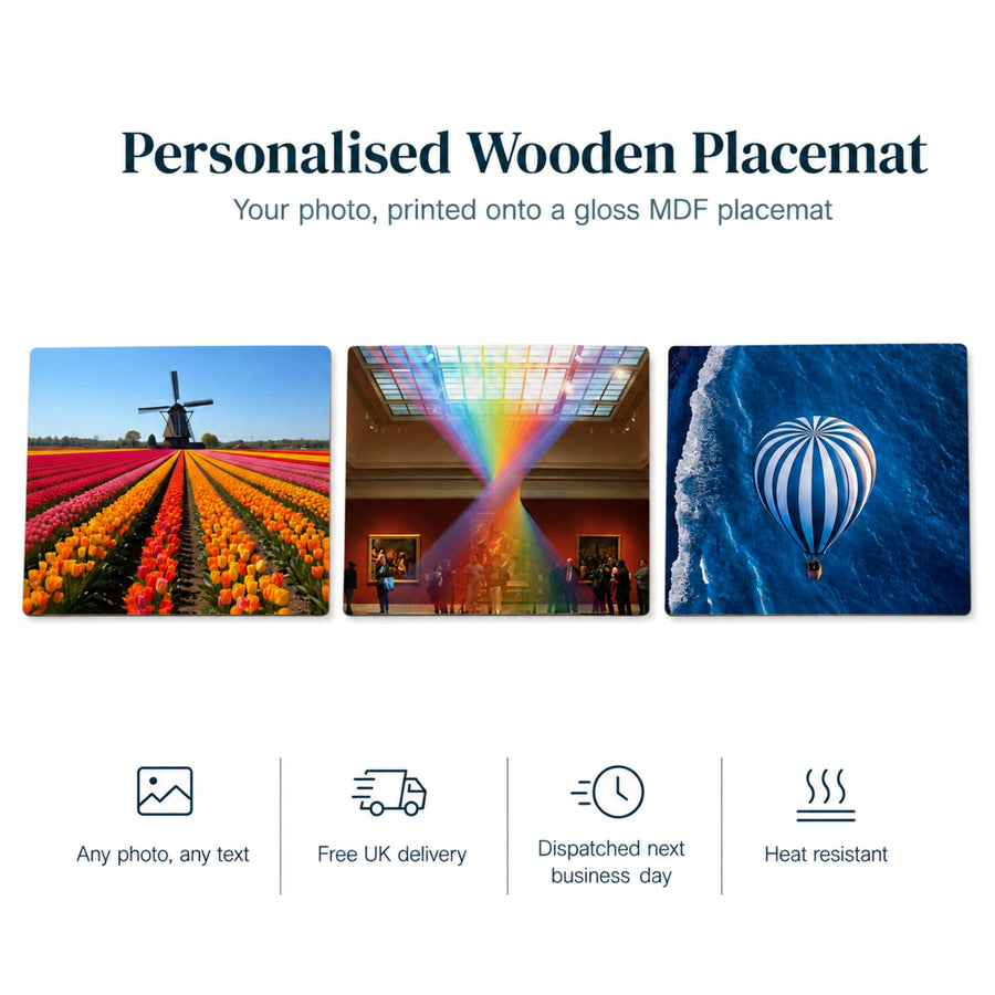 Personalised MDF Wooden Placemat — 230×190mm - main