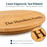 Personalised Bamboo Lazy Susan — Engraved Serving Turntable — Engraving