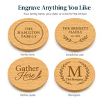 Personalised Bamboo Lazy Susan — Engraved Serving Turntable — Designs