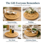 Personalised Bamboo Lazy Susan — Engraved Serving Turntable — Gift Ideas