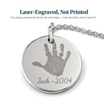 Personalised Disc Necklace — Engraved Coin Pendant — Engraving