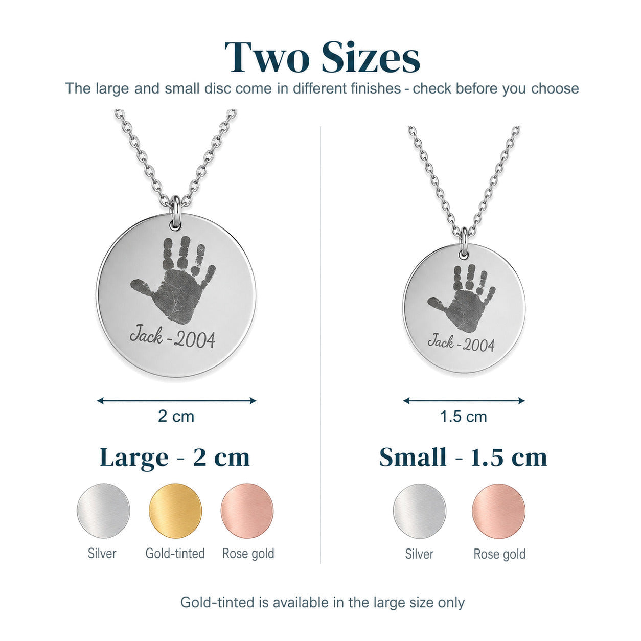 Personalised Disc Necklace — Engraved Coin Pendant — Sizes