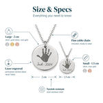 Personalised Disc Necklace — Engraved Coin Pendant — Size & Specs