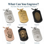 Personalised Dog Tag Necklace — Engraved Pendant — Engraving