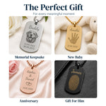 Personalised Dog Tag Necklace — Engraved Pendant — Gift Ideas