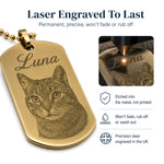 Personalised Dog Tag Necklace — Engraved Pendant — Engraving Detail