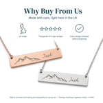 Personalised Horizontal Bar Necklace — Engraved Name Bar — Why Buy
