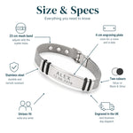 Personalised Bracelet — Engraved Mesh Strap — Size & Specs