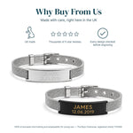 Personalised Bracelet — Engraved Mesh Strap — Why Buy