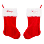 Personalised Christmas stocking with an embroidered name on the white cuff