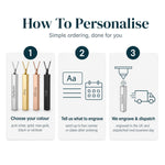 Personalised Vertical Bar Necklace — 3D Column Pendant — Personalisation